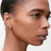 Anagram Pebble Mini Hoop Earrings in Sterling Silver