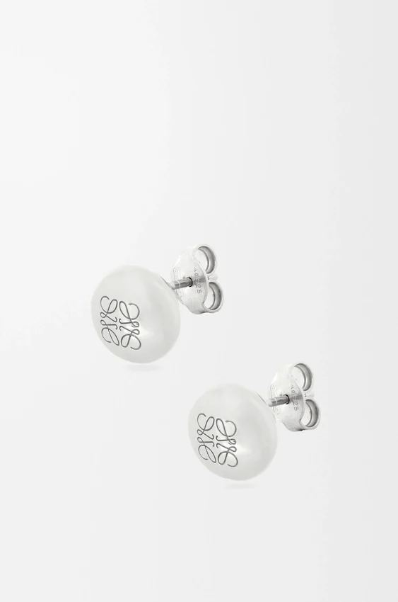 Anagram Pebble Stud Earrings in Sterling Silver Anagram Pebble Stud Earrings in Sterling Silver