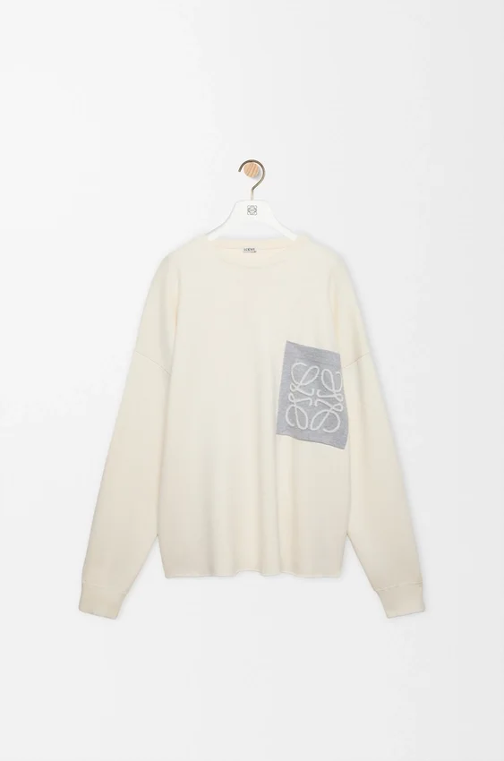 Anagram Pocket Sweater in Cotton Blend Anagram Pocket Sweater in Cotton Blend