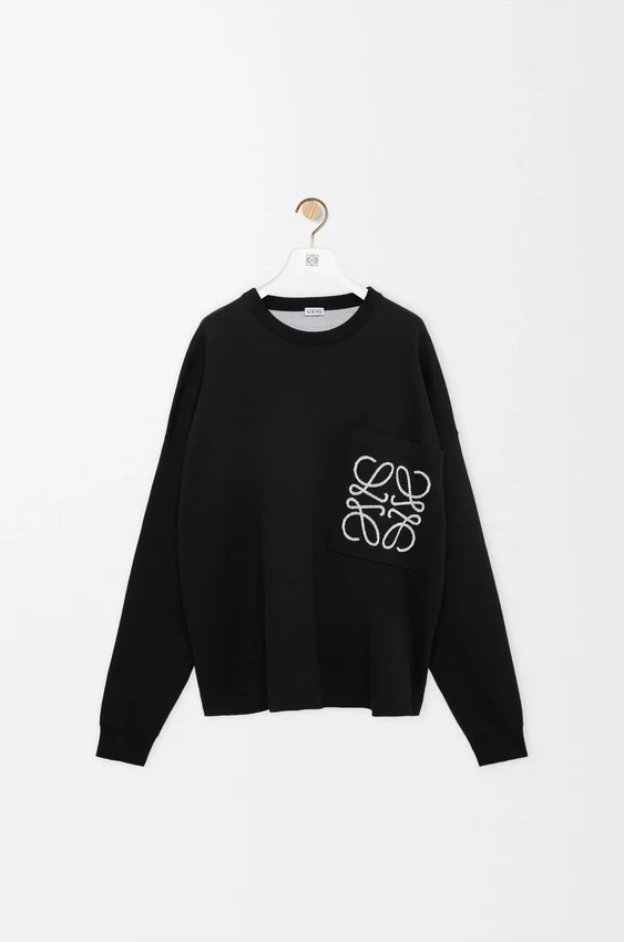 Anagram Pocket Sweater in Cotton Blend Anagram Pocket Sweater in Cotton Blend