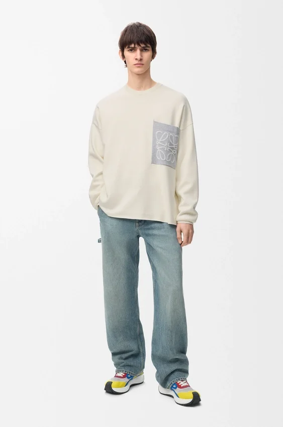 Anagram Pocket Sweater in Cotton Blend Anagram Pocket Sweater in Cotton Blend