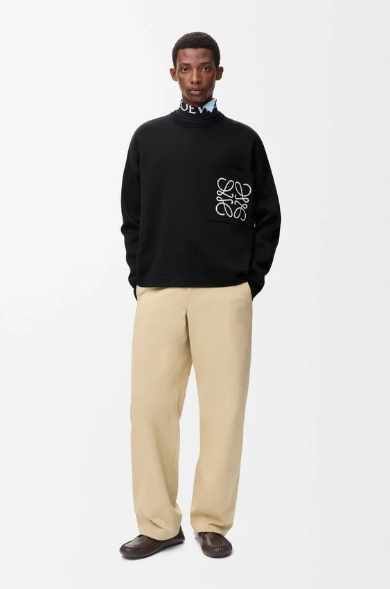 Anagram Pocket Sweater in Cotton Blend Anagram Pocket Sweater in Cotton Blend