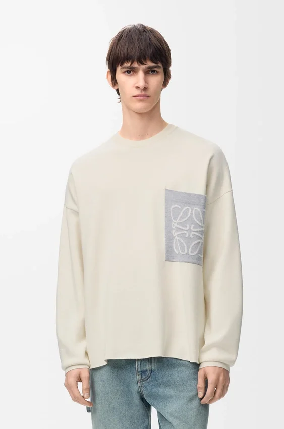 Anagram Pocket Sweater in Cotton Blend Anagram Pocket Sweater in Cotton Blend