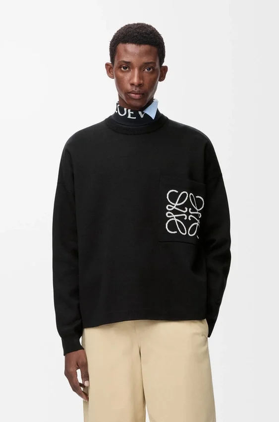 Anagram Pocket Sweater in Cotton Blend Anagram Pocket Sweater in Cotton Blend