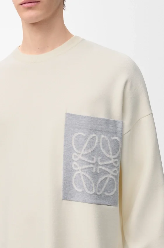 Anagram Pocket Sweater in Cotton Blend Anagram Pocket Sweater in Cotton Blend