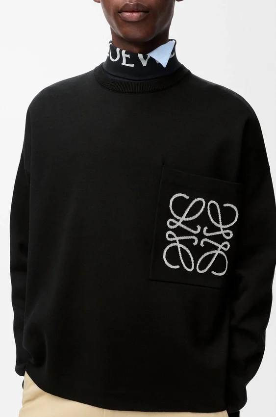 Anagram Pocket Sweater in Cotton Blend Anagram Pocket Sweater in Cotton Blend