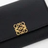 Anagram Small Vertical Wallet in Pebble Grained Calfskin