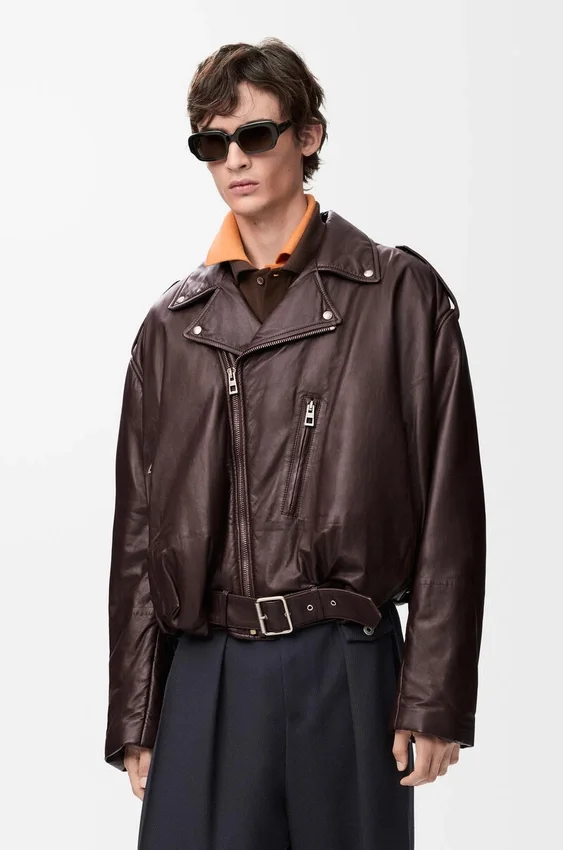 Balloon Biker Jacket in Nappa Lambskin Balloon Biker Jacket in Nappa Lambskin