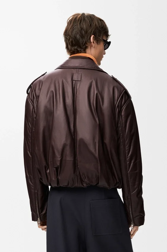 Balloon Biker Jacket in Nappa Lambskin Balloon Biker Jacket in Nappa Lambskin