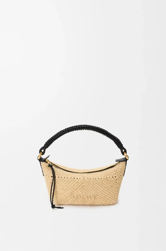 Cala Mini Bag in Classic Calfskin and Raffia Cala Mini Bag in Classic Calfskin and Raffia