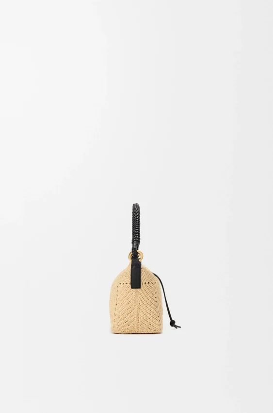 Cala Mini Bag in Classic Calfskin and Raffia Cala Mini Bag in Classic Calfskin and Raffia