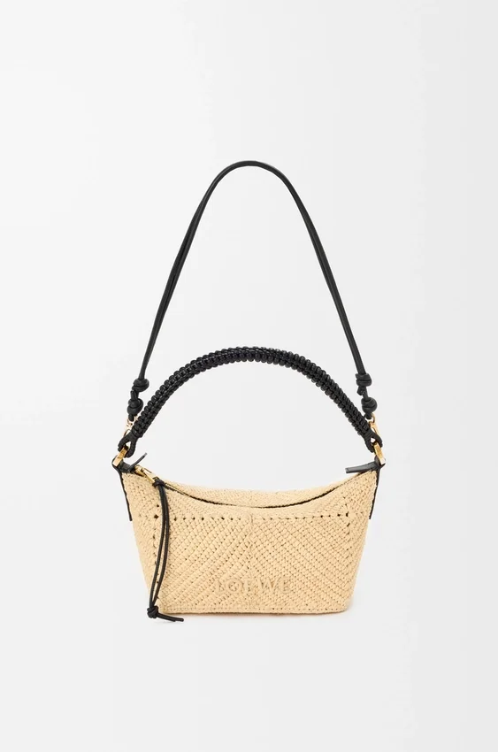 Cala Mini Bag in Classic Calfskin and Raffia Cala Mini Bag in Classic Calfskin and Raffia