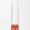 Drawstring Pocket in Classic Calfskin and Raffia