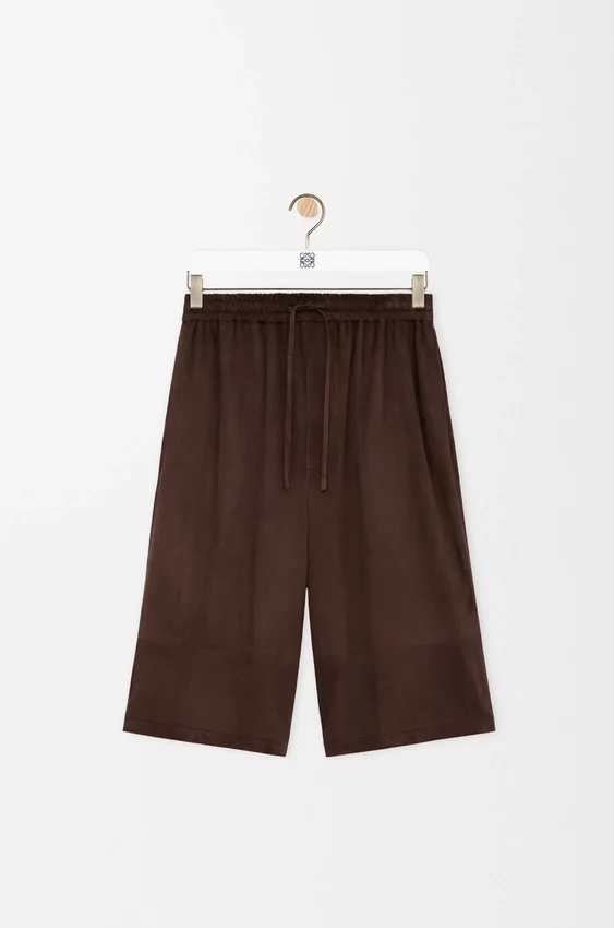 Drawstring Shorts in Suede Goatskin Drawstring Shorts in Suede Goatskin