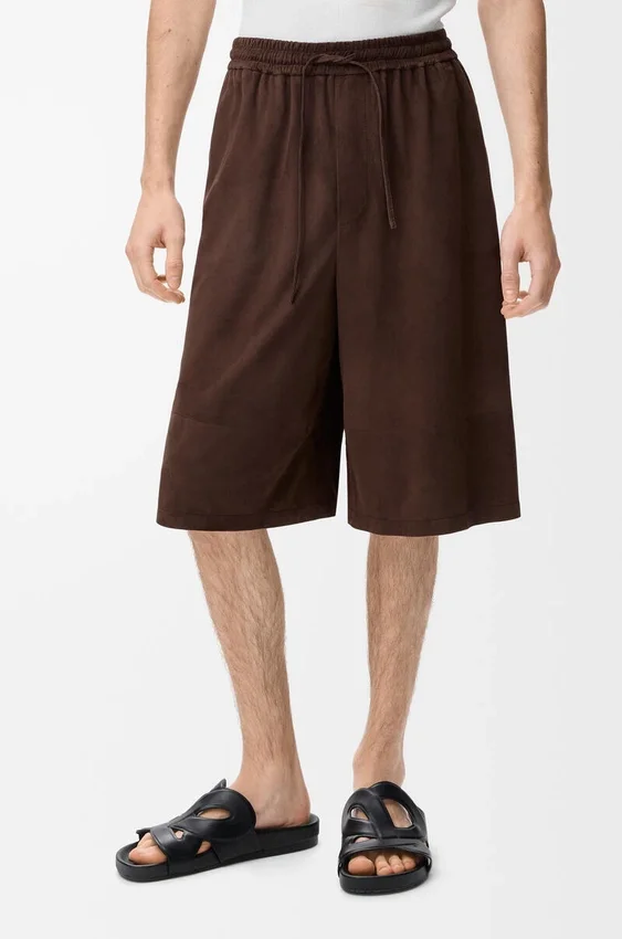 Drawstring Shorts in Suede Goatskin Drawstring Shorts in Suede Goatskin