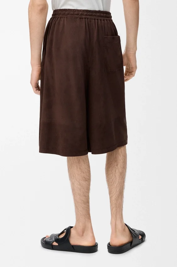 Drawstring Shorts in Suede Goatskin Drawstring Shorts in Suede Goatskin