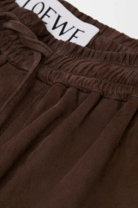 Drawstring Shorts in Suede Goatskin Drawstring Shorts in Suede Goatskin