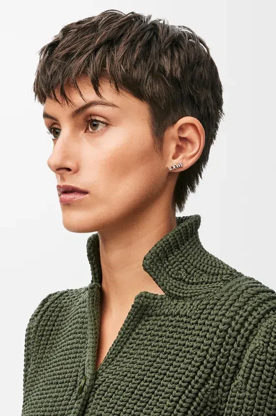 Loewe Graphic Single Earring in Sterling Silver Loewe Graphic Single Earring in Sterling Silver