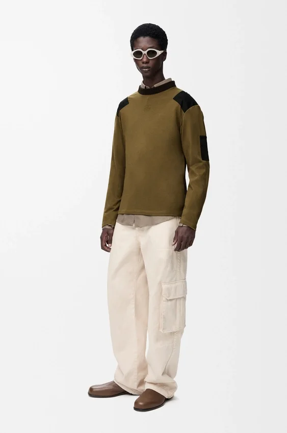 Long Sleeve Top in Cotton Blend Long Sleeve Top in Cotton Blend