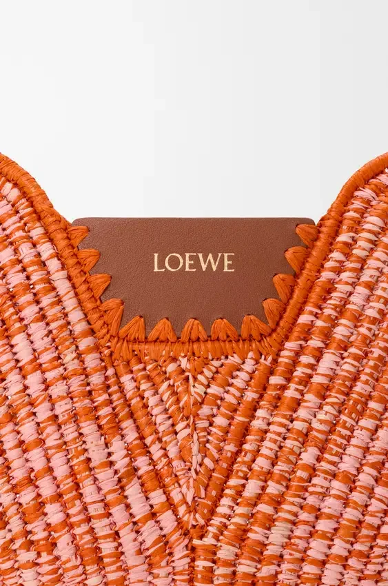 Medium Loewe Swing Bag in Raffia and Calfskin Medium Loewe Swing Bag in Raffia and Calfskin