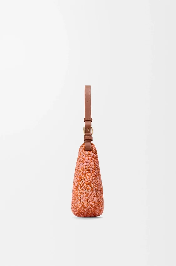Medium Loewe Swing Bag in Raffia and Calfskin Medium Loewe Swing Bag in Raffia and Calfskin