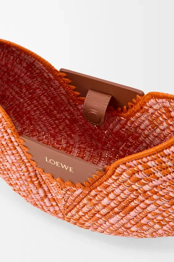Medium Loewe Swing Bag in Raffia and Calfskin Medium Loewe Swing Bag in Raffia and Calfskin