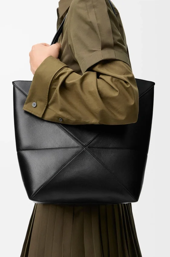 Medium Puzzle Fold Tote in Shiny Calfskin Medium Puzzle Fold Tote in Shiny Calfskin