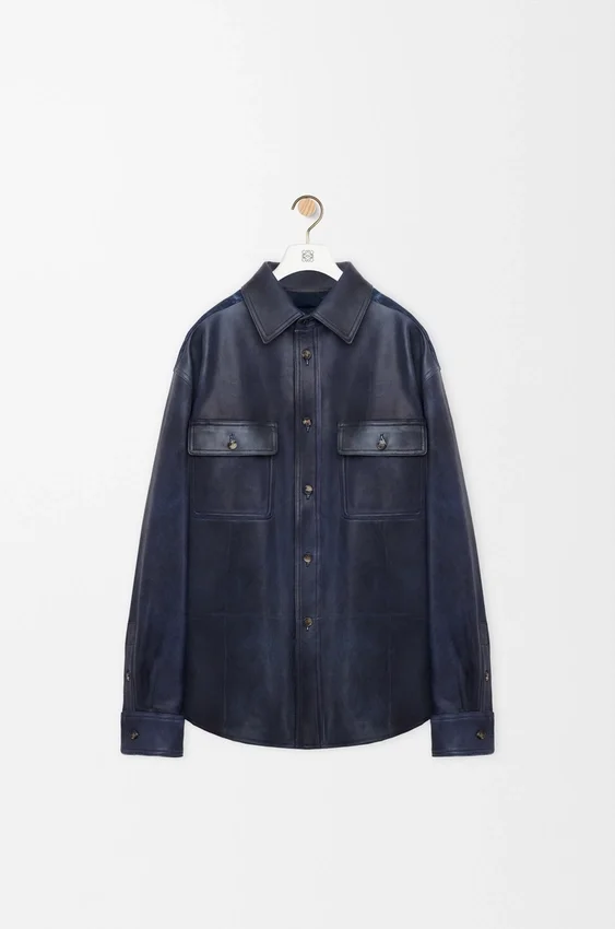 Overshirt in Nappa Lambskin and Cotton Overshirt in Nappa Lambskin and Cotton