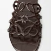 Petal Anagram Slide in Croc-Embossed Calfskin