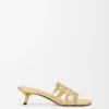 Petal Anagram Slide in Laminated Lambskin