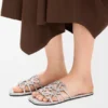 Petal Anagram Slide in Laminated Lambskin