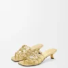 Petal Anagram Slide in Laminated Lambskin