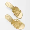 Petal Anagram Slide in Laminated Lambskin