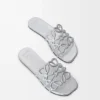 Petal Anagram Slide in Laminated Lambskin