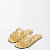 Petal Anagram Slide in Laminated Lambskin