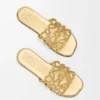 Petal Anagram Slide in Laminated Lambskin