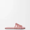 Petal Anagram Slide in Rhinestone-Embellished Suede