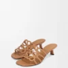 Petal Anagram Slide in Soft Calfskin