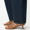 Petal Anagram Slide in Soft Calfskin