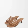 Petal Anagram Slide in Soft Calfskin