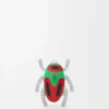 Scarabeo Brooch in Sterling Silver and Enamel