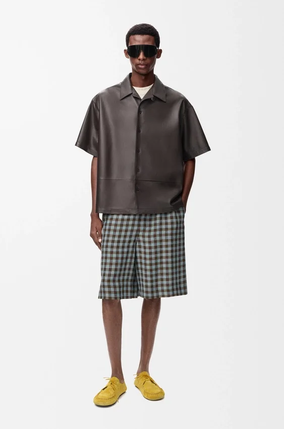 Short Sleeve Shirt in Nappa Lambskin Short Sleeve Shirt in Nappa Lambskin
