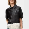 Short Sleeve Shirt in Nappa Lambskin