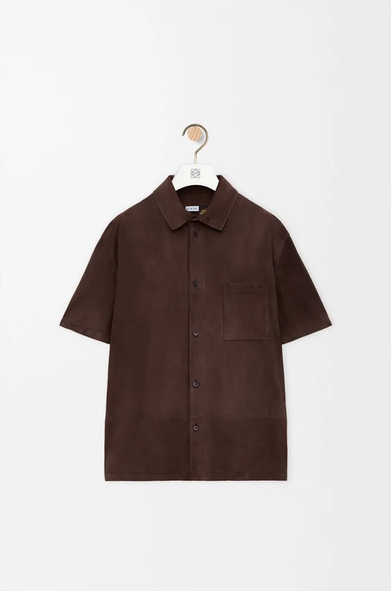 Short Sleeve Shirt in Suede Goatskin Short Sleeve Shirt in Suede Goatskin
