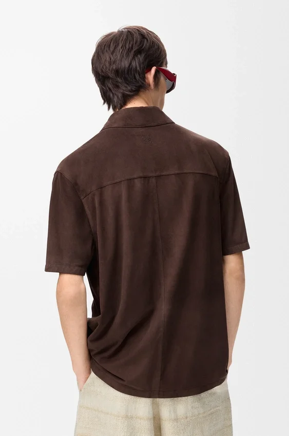 Short Sleeve Shirt in Suede Goatskin Short Sleeve Shirt in Suede Goatskin