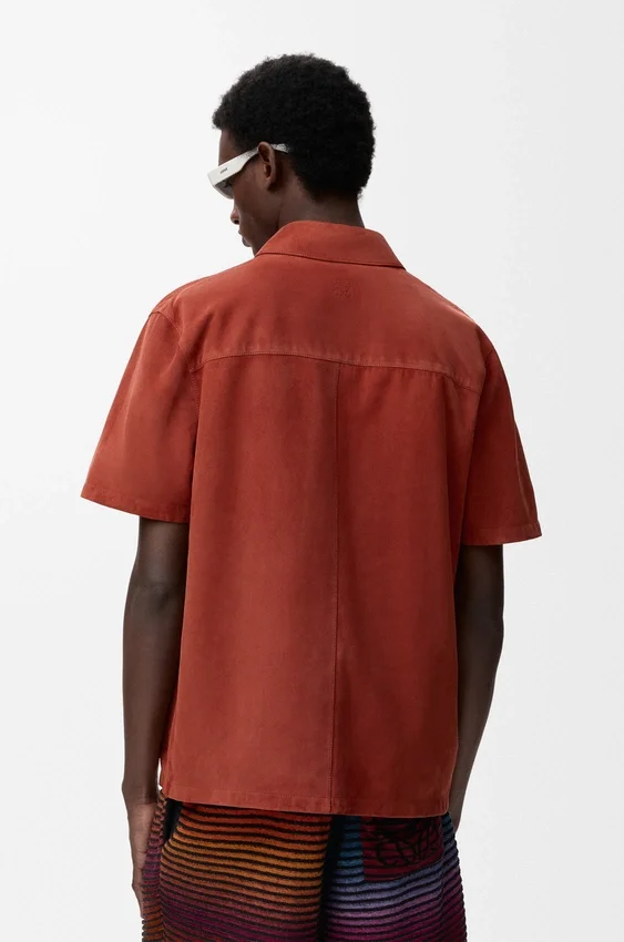 Short Sleeve Shirt in Suede Goatskin Short Sleeve Shirt in Suede Goatskin