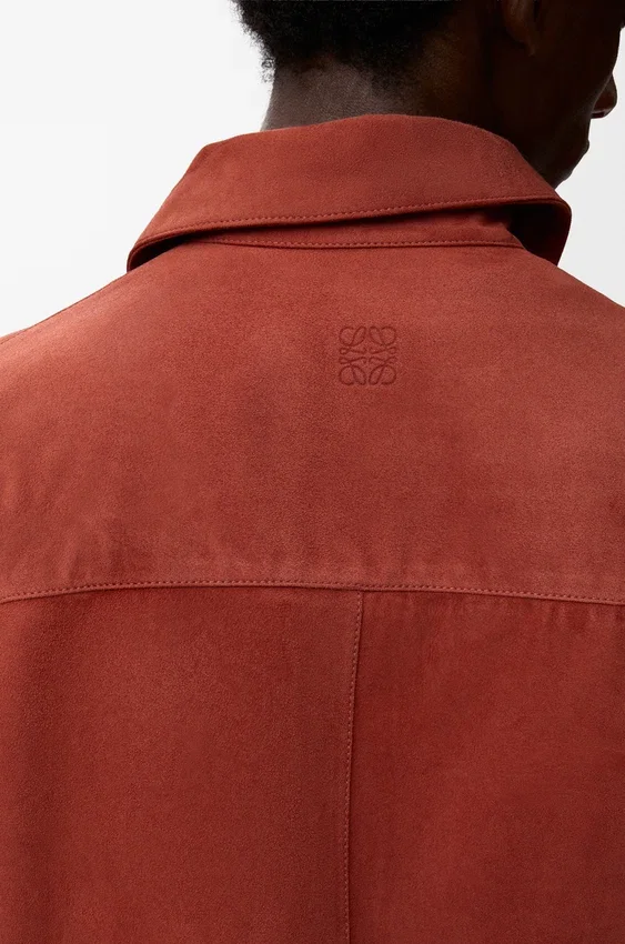 Short Sleeve Shirt in Suede Goatskin Short Sleeve Shirt in Suede Goatskin