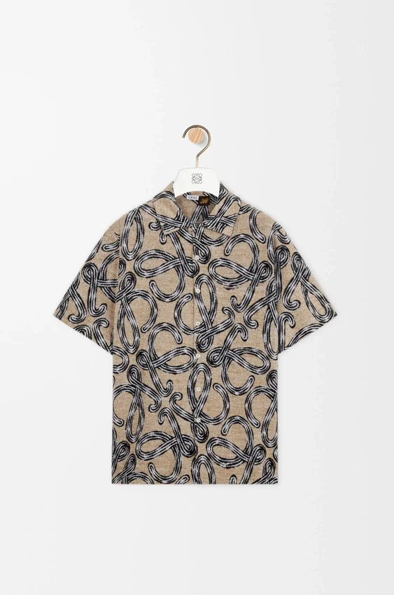 Short Sleeve Shirt in Terry Cotton Jacquard Short Sleeve Shirt in Terry Cotton Jacquard