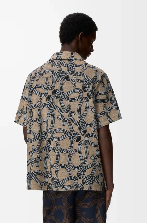 Short Sleeve Shirt in Terry Cotton Jacquard Short Sleeve Shirt in Terry Cotton Jacquard