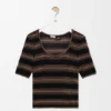 Short Sleeve Sweater in Cotton Blend